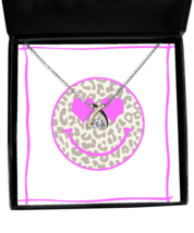 Inspirational Necklace Leopard Happy Face Wishbone-MC-NL  - £60.69 GBP