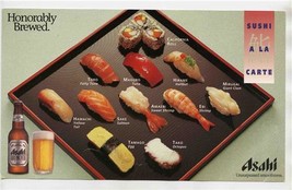 Asahi Japanese Beer Sushi A La Carte Picture Menu - £14.03 GBP