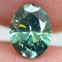 Oval Shaped Diamond Fancy Green Color Loose Real Natural Enhanced VS2 0.71 Carat - £496.46 GBP