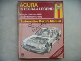 Acura Intergra &amp; Legend  Haynes Repair Manual, Service Guide 1986-1990. ... - $11.73