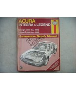 Acura Intergra &amp; Legend  Haynes Repair Manual, Service Guide 1986-1990. ... - $11.39