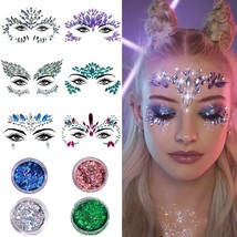 6 Sets Face Jewels Stickers Face Gems Temporary Tattoo Stickers Mermaid ... - £26.39 GBP