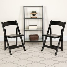 Flash Furniture 2 Pack HERCULES Series Black Wood Folding Set of 2,  - £207.66 GBP