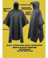 NEW WATERPROOF ONYX BLACK NIGHT OP MILITARY RAIN PONCHO WET WEATHER SHEL... - €23,69 EUR