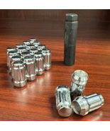 20 CHROME SPLINE LUG NUTS 1/2&quot;-20 / 60 DEGREE CONE CONICAL + SECURITY KEY - $28.45