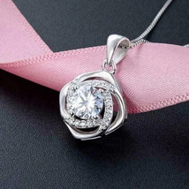 Women&#39;s 0.60Ct Round Cut Moissanite Fancy Pendant With Chain 925 Sterlin... - $151.14