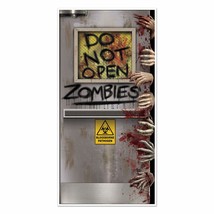 New-Do Not Open-Zombie Attack Laboratory Door Cover Mural Horror Prop Decoration - £6.27 GBP