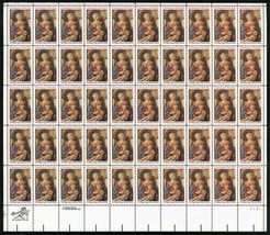 Christmas Madonna and Child Sheet of Fifty 20 Cent Postage Stamps Scott 2107 - £17.60 GBP