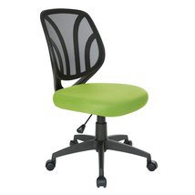 Screen Back Armless Task Chair - Green Mesh, Lumbar Support, - $120.99