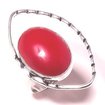 Red Coral Gemstone Fashion Vintage Style Ring Jewelry 5.25" SA 3639 - £3.17 GBP