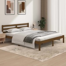 Bed Frame Solid Wood Pine 150x200 cm King Size Honey Brown - £78.94 GBP