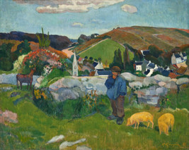 Paul Gauguin: The Swineherd Oil Painting Giclee Print Canvas - £6.42 GBP+