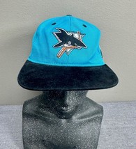 Vintage New San Jose Sharks Hat Cap Adjustable #1 Apparel NHL Made in Canada CCM - £19.46 GBP