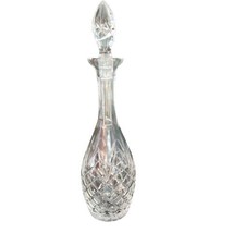 Heavy Glass Crystal Decanter 17&quot; high x 5&quot; dia. with Pointed Glass Stopper  - £30.36 GBP