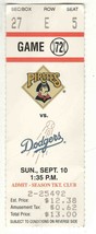 Sep 10 1995 LA Dodgers @ Pittsburgh Pirates Ticket Mike Piazza 2 Hits - £15.95 GBP