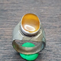 Antique haqiq vintage ring with yemeni akik agate center stoneGift - $788.61 MXN