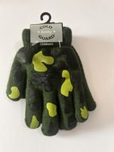 Amity Cold Guard Boys Camouflage Camo Fashion Knit Gloves Green Black 5.... - $8.93
