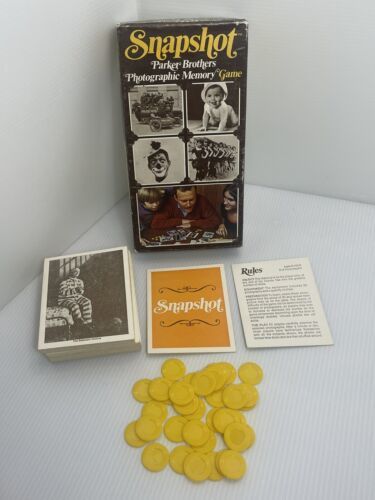 SNAPSHOT 1972 PHOTOGRAPHIC MEMORY CARD GAME BY PARKER BROTHERS COMPLETE W/ BOX - $11.29