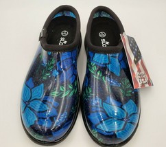 Sloggers Size 6 Women’s Garden and Rain Shoes Flowers Blue Made in USA NWT - $29.68