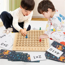 Montessori Multiplication Board Counting Wooden Toy Math Educational Game Gifts - £20.27 GBP