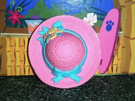 Fisher Price Loving Family Grand Dollhouse Garden Hat Pink Teal Flowers Dressup - $2.96