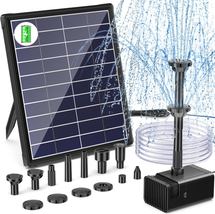 Solar Fountain for Bird Bath with 3000Mah Battery Backup, DIY 5.5W Solar Water P - £38.64 GBP