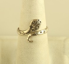 Vintage Sterling Silver 925 King Cobra Serpent Snake Band Ring - £33.52 GBP