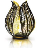 Solar Garden Lights Waterproof Decorations,Crackle Globe Glass,Metal Pal... - $42.92