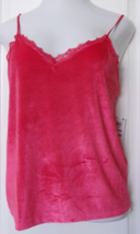 INC Red Velour Camisole with lace trim Size X-Large - $11.83