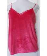 INC Red Velour Camisole with lace trim Size X-Large - $217.76 MXN