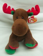 Ty Beanie Babies Trimmings The Holiday Christmas Moose 6&quot; Stuffed Animal New - £11.87 GBP