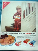 Nabisco Cookies Little Boys Sneaking Cookies Print Advertisement Art 1960s - £7.05 GBP