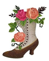 BeyondVision Custom and Unique Classic Victorian Elements [Boot with Roses] Embr - £18.51 GBP