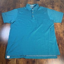 Peter Millar  Men&#39;s Size XL Teal Green Golf Polo Short Sleeve 100% Cotto... - $24.74