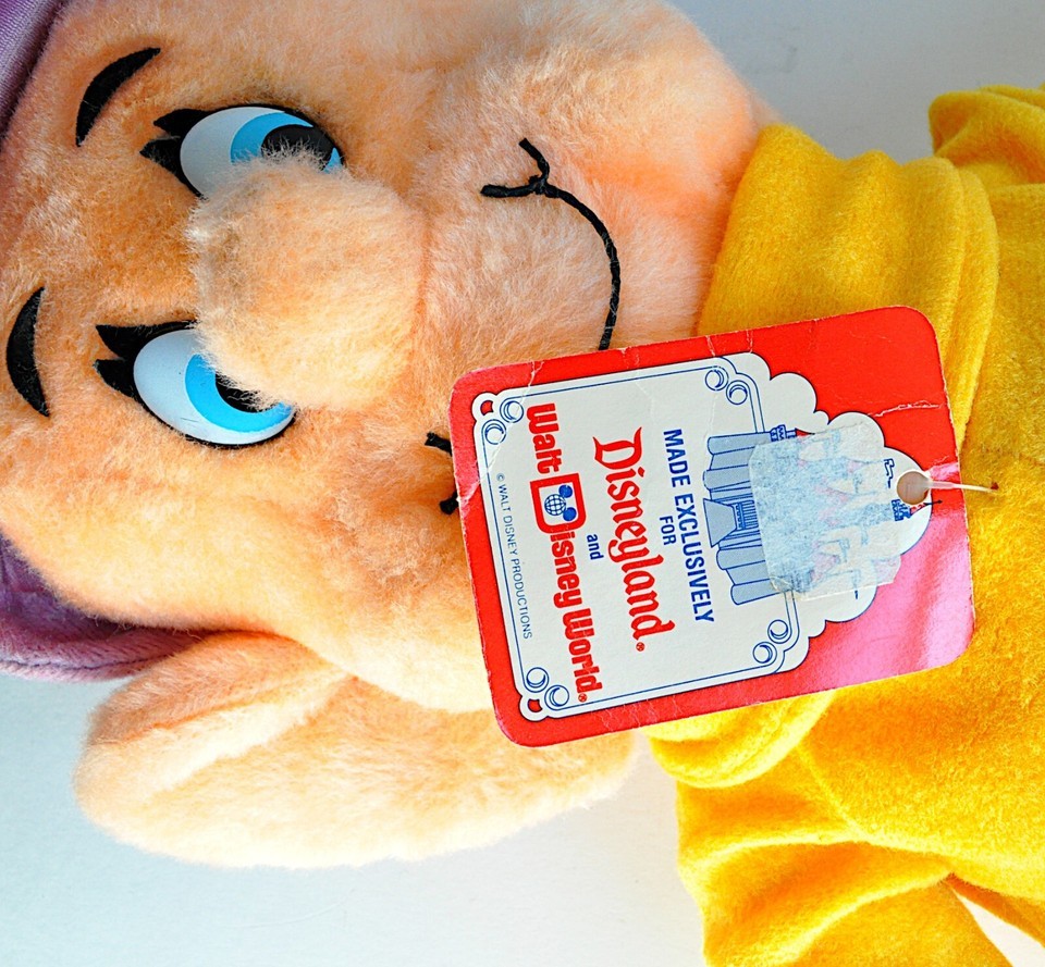 VTG Disneyland Disney World Large Dopey Plush Doll w Tag 70s USA Made 20" Parks Item image 7