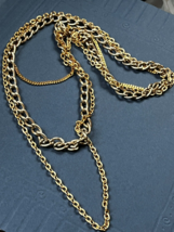 Lot of 3 Various Style &amp; Shades of Goldtone Chains Necklace – chains are... - £10.35 GBP
