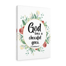   God Loves a Cheerful Giver 2 Corinthians 9:7 Bible Verse Canva - £68.70 GBP+