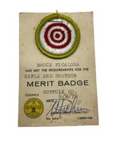 Boy Scouts Vintage Merit Badge Rifle Shotgun Patch Card 1970 BSA - £9.48 GBP
