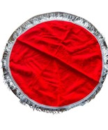 Vintage Red Felt Tablecloth or Christmas Tree Skirt with White Fringe –6... - €20,48 EUR
