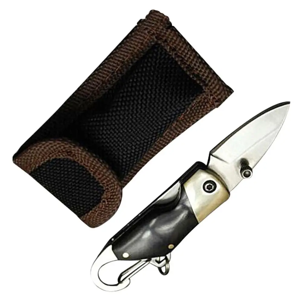 Mini Knife Fruit Peeler Camping Knife Folding Pocket Cutter Key Buckle Survival - £8.29 GBP