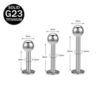 ZS 1Piece 16G G23 Titanium Lip Labret Studs for Men Women Zirconia Lip Piercing  - £10.17 GBP