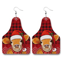 Boutique Leather West Cowboy Cowgirl Christmas Earrings for Women Fashion Santa  - £6.61 GBP