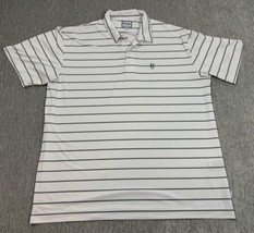 Heybo Polo Shirt Mens XL White Gray Stripe Stretch Performance Outdoors ... - $22.76