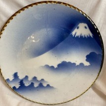 Antique Japanese Imari Porcelain Plate Mt. Fuji 11.25 Blue - $18.99