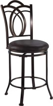 Coffee Brown Metal Swivel 24&quot; Counter Stool - £151.47 GBP