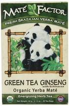 Mate Factor Certified Organic Yerba Mate Green Tea Ginseng with Echinacea 20 ... - £10.20 GBP