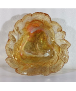 Indiana Glass LOGANBERRY MARIGOLD Amber CARNIVAL GLASS CANDY DISH - $158.51 MXN
