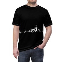Unisex Microfiber Cut &amp; Sew Heartbeat Mountain Graphic Tee-All Ages - £31.64 GBP+
