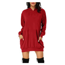 Solid Color Hat Dress Sweater Loose Feature Long Sleeves - £14.93 GBP