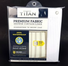 Titan Premium Fabric Shower Curtain Liner Never Leak 70x72&quot; White Heavyweight - £23.70 GBP